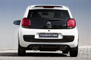 Musketier Heckschürze für Duplex-Ausp., Black-Look  passend für Citroen C1-II