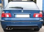 Eisenmann  Racing rear muffler Motorsport Sound stainless steel single sided fits for BMW E39 Limousine/ sedan mit M-Technik-Serienheckschürze/ with M- Technik rear bumper