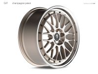 MB Design LV1 champagner glänzend lackiert, Außenbett poliert Felge 7x17 - 17 Zoll 4x108 Lochkreis