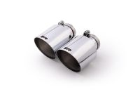 Remus Endrohr-Set bestehend aus 2 Endrohren   115 mm schräg, lasergraviert, verchromt, mit einstellbarem Kugelanschluss passend für _Endrohre 2 Endrohre schräg