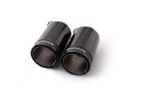 Remus tail pipe set 2 tail pipes : 98 mm Street Race Black Chrome, with adjustable spherical clamp connection fits for _Endrohre 2 Endrohre Street Race Black Chrome