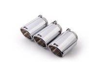 Remus Endrohr-Set 3 Endrohre   102 mm schräg, verchromt, mit einstellbarem Kugelanschluss passend für _Endrohre 3 Endrohre schräg