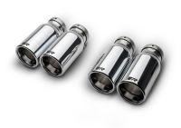 Remus Endrohr-Set links/rechts je 2 Endrohre   90 mm, verchromt, mit einstellbarem Kugelanschluss passend für _Endrohre 4 Endrohre gerade