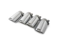Remus Endrohr Set li/re je 2 Endrohre : 84 mm schräg, verchromt, mit einstellbarem Kugelanschluss passend für _Endrohre 4 Endrohre schräg