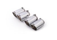 Remus Endrohr Set li/re je 2 Endrohre : 102 mm schräg, verchromt, mit einstellbarem Kugelanschluss passend für _Endrohre 4 Endrohre schräg