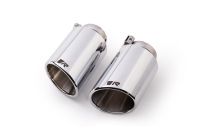 Remus tail pipe set L/R consisting of 4 tail pipes : 102 mm angled/angled, chromed, with adjustable spherical clamp connection fits for _Endrohre 4 Endrohre schräg