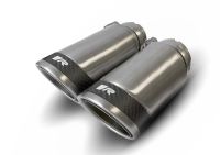 Remus Endrohr-Set links/rechts je 2 Endrohre   84 mm Carbon Race, poliert, mit einstellbarem Kugelanschluss passend für _Endrohre 4 Endrohre Carbon Race