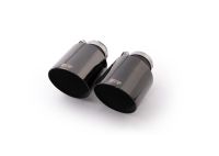Remus Tailpipe set left/right 2 tailpipes each 115 mm sloping (L = 145 mm) Black Chrome laser-engraved, with adjustable spherical connection fits for _Endrohre 4 Endrohre schräg