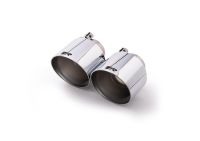 Remus Tailpipe set left/right 2 tailpipes each 115 mm sloping (L = 145 mm), chrome-plated, laser-engraved, with adjustable spherical connection fits for _Endrohre 4 Endrohre schräg