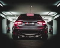 Remus RACING Sportschalldämpfer links und RACING Sportschalldämpfer rechts (ohne Endrohre), mit je 1er integrierten Klappen, KEINE (EG ) GENEHMIGUNG! passend für Audi RS6 4,0l Turbo 441kW tiptronic (DJP mit OPF) ab 11/2019=>