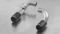 Remus L/R tip set with integrated valve, 2x  84 mm Street Race tips  Black Chrome (fits without trimming the original rear skirt) fits for _Endrohre 1 Endrohr Street Race Black Chrome