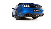 Remus Sport exhaust left and stainless steel sport exhaust right (without tail pipes), with integrated valves, incl. 2 connection tubes, incl. EEC homologation fits for Ford Mustang 5,0l 331kW (ab Bj. 08/2017-)