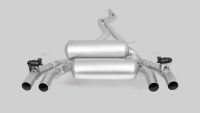 Remus Cat-back-system L/R (without tail pipes)with integrated valves, incl. EC type approvalOriginal tube Ø 80 mm, REMUS tube 2 x Ø 65 mmThe system includes an additional original BMW actuator and a Y-cable for connecting both actuators with the onboard e
