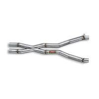 Supersprint Mittelrohrsatz Rechts + Links mit Verbindungsrohr X-Pipe passend für FERRARI 550 V12 Maranello